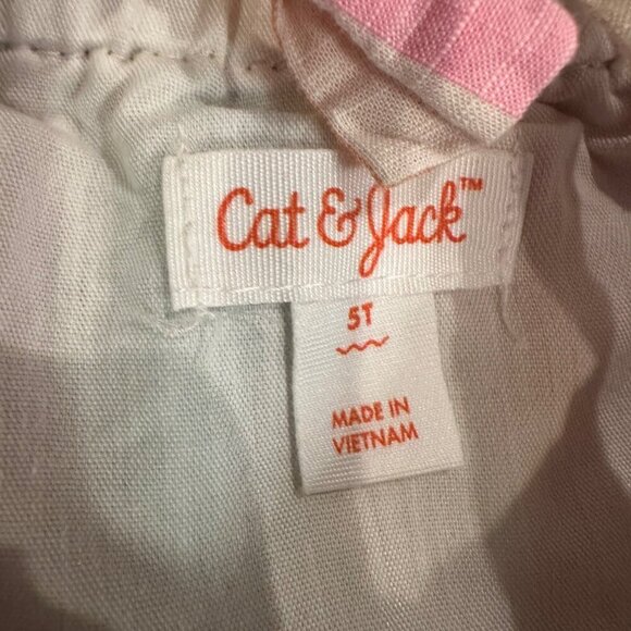 CAT & JACK GIRLS PINK STRIPED SUN DRESS 5T - Picture 6 of 8